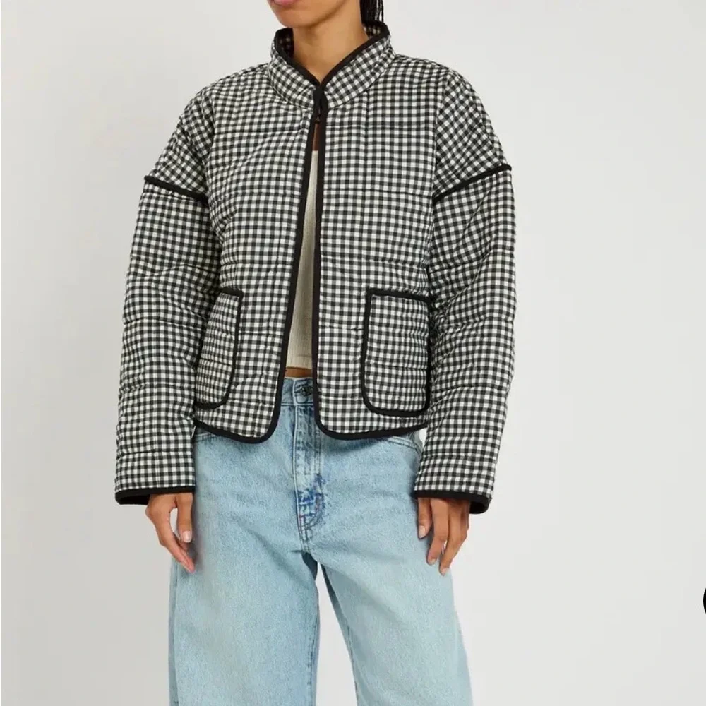 Free People Gingham Quilted Jacket - Picture 3 of 3